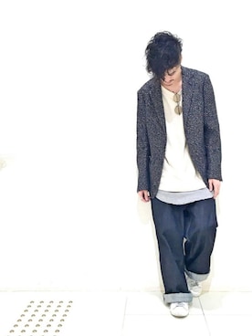 「Yohji Yamamoto（ヨウジヤマモト）のアイテム（スニーカー）」を使った、KOU SUEMATSUさん（メンズ・172cm）の夏コーディネート