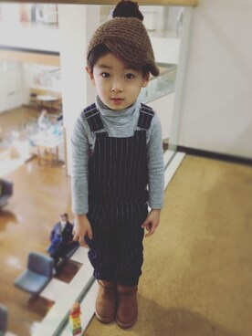 「けいとくん」｜KATEさん（キッズ・100cm）の冬コーディネート