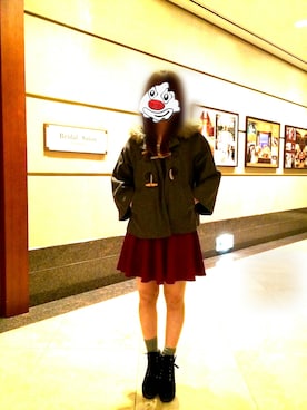 「誕生日」｜「アイテム（ダッフルコート）」を使った、丸まるmaruさん（レディース・157cm）の秋コーディネート