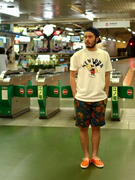 「Lafayette（ラファイエット）のアイテム（帽子）」を使った、Lafayette CREWさん（メンズ・173cm）の春コーディネート