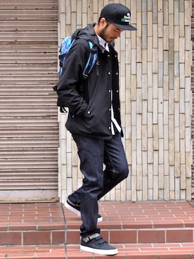 「Lafayette（ラファイエット）のアイテム（ナイロンジャケット）」を使った、Lafayette CREWさん（メンズ・173cm）の秋コーディネート