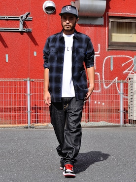 「Lafayette（ラファイエット）のアイテム（帽子）」を使った、Lafayette CREWさん（メンズ・173cm）の秋コーディネート