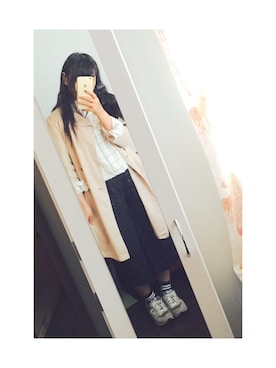「AS KNOW AS plus（アズノゥアズプラス）のアイテム（トレンチコート）」を使った、A  u さん（レディース・152cm）の秋コーディネート