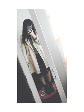 「AS KNOW AS plus（アズノゥアズプラス）のアイテム（トレンチコート）」を使った、A  u さん（レディース・152cm）の秋コーディネート