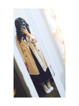 「AS KNOW AS plus（アズノゥアズプラス）のアイテム（トレンチコート）」を使った、A  u さん（レディース・152cm）の秋コーディネート