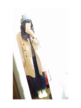 「AS KNOW AS plus（アズノゥアズプラス）のアイテム（トレンチコート）」を使った、A  u さん（レディース・152cm）の秋コーディネート