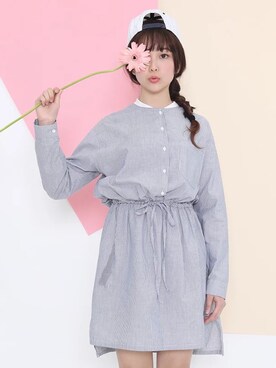 「RAY CASSIN（レイカズン）のアイテム（シャツワンピース）」を使った、Jessica_jyさん（レディース・168cm）の秋コーディネート