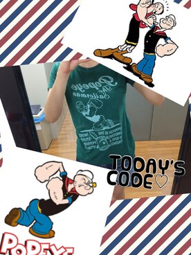 「UNIQLO（ユニクロ）のＴシャツ（Tシャツ/カットソー、グリーン系）」を使った、aaayyymさん（レディース・165cm）の夏コーディネート