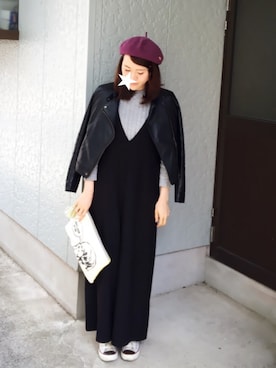 「Arnold Palmer（アーノルドパーマー）のアイテム（ハンチング/ベレー帽）」を使った、lulumipaさん（レディース・160cm）の冬コーディネート