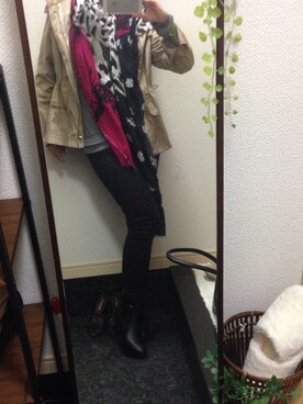 「ジャケット・ZARA
ストール・ZARA（ストール/ショール、その他）」を使った、のんさん（レディース・149cm）の春コーディネート