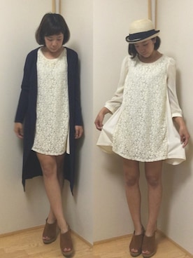 「ストローハット」｜「アイテム（ハンチング/ベレー帽）」を使った、comaさんさん（レディース・158cm）の春コーディネート