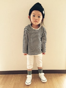 「present（プレゼント）のアイテム（パンツ）」を使った、hiiiintさん（キッズ・90cm）の夏コーディネート