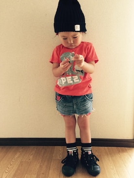 「PEZ（ﾍﾟｯﾂ）のアイテム」を使った、hiiiintさん（キッズ・90cm）の夏コーディネート