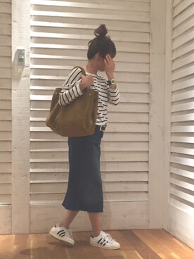 「sita parantica（シータパランティカ）のSITA PARANTICA レザートートBAG L◇（トートバッグ）」を使った、hiiiiiさん（レディース・162cm）の春コーディネート