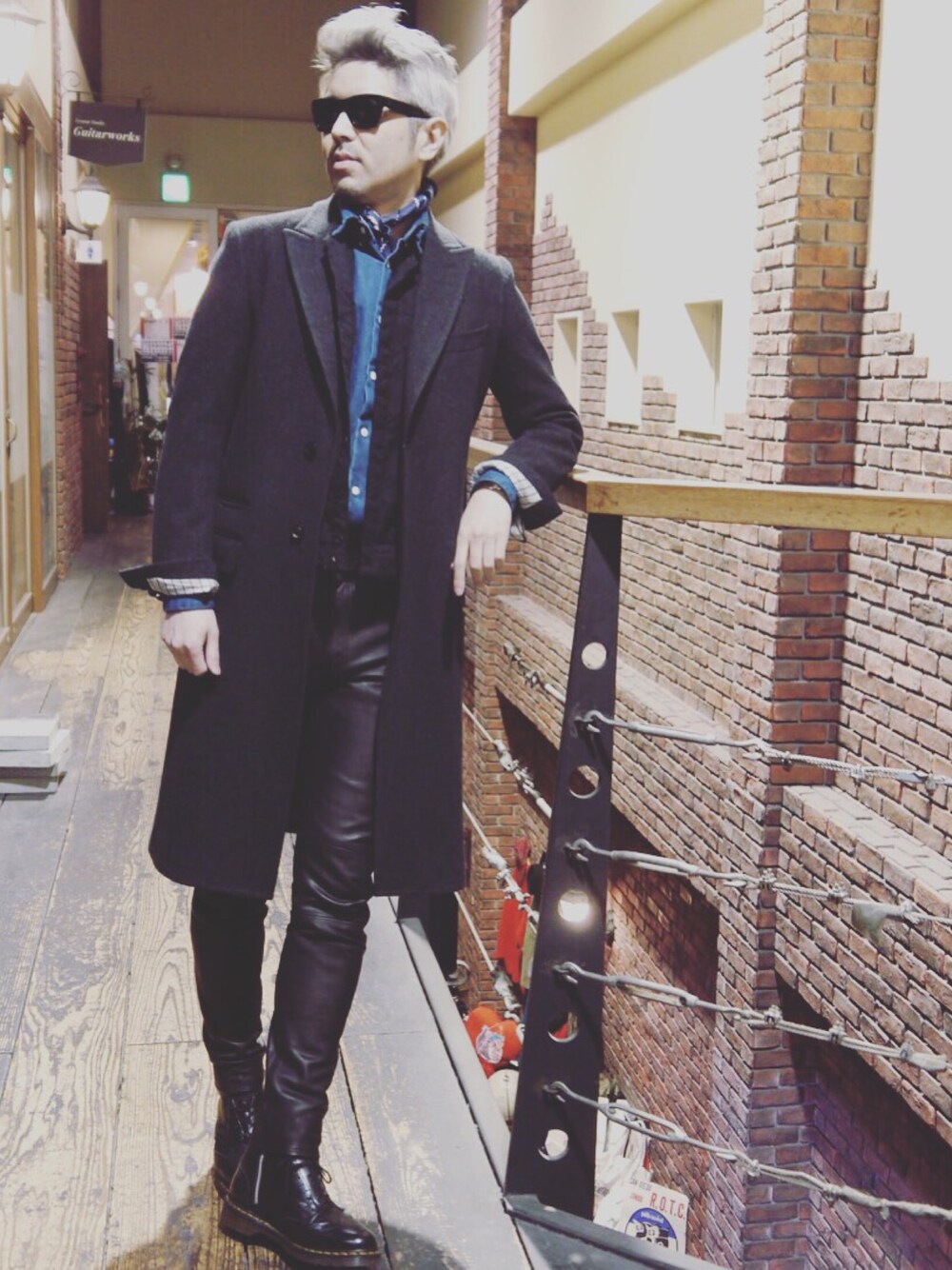 「The Lettersのアイテム（その他アウター、グリーン系）」を使った、Naginsomniaさん（メンズ・182cm）の冬コーディネートの1枚目の写真