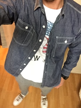 「GLOBAL WORK（グローバルワーク）のアイテム（その他パンツ、グレー系）」を使った、コタロウさん（メンズ）の冬コーディネート