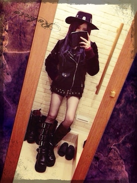 「UNIF（ユニフ）のアイテム（帽子）」を使った、Rokutoさん（レディース・160cm）の冬コーディネート