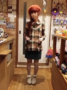 「アイテム（スカート）」を使った、るぅーさん（レディース・147cm）の秋コーディネート