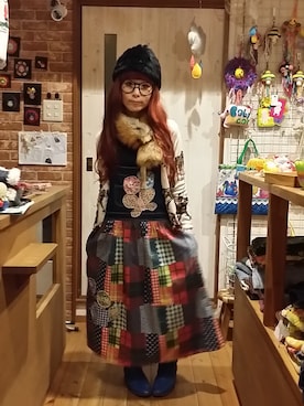 「vanavana（ヴァナヴァナ）のアイテム」を使った、るぅーさん（レディース・147cm）の冬コーディネート