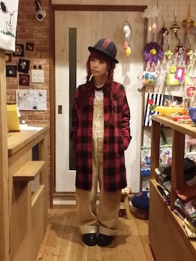 「OSMOSIS（オズモーシス）のアイテム（その他アウター）」を使った、るぅーさん（レディース・147cm）の冬コーディネート