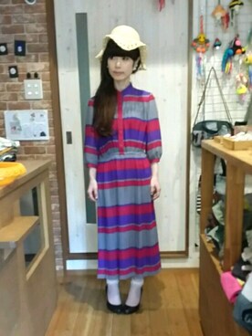 「FITH（フィス）のアイテム（帽子）」を使った、るぅーさん（レディース・147cm）の春コーディネート