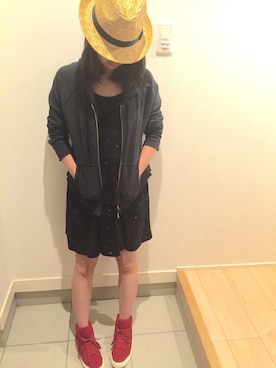 「さしいろ」｜「アイテム（帽子）」を使った、あっちさん（レディース・154cm）の夏コーディネート