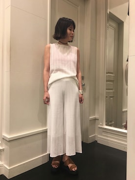 「セットアップスタイル」｜「アイテム（アクセサリー）」を使った、sakura hiraiさん（レディース・160cm）の夏コーディネート