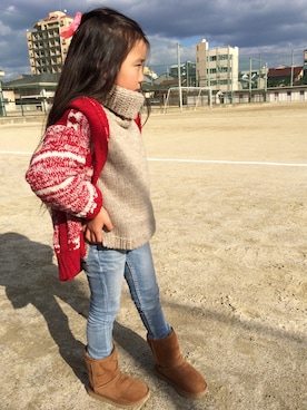「ROXY（ロキシー）のアイテム（ジャケット/アウター）」を使った、Miiiyabiiiiさん（キッズ・110cm）の秋コーディネート