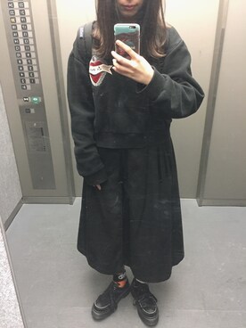 「BUBBLES（バブルス）のアイテム（スウェット）」を使った、かなたろすさん（レディース・154cm）の秋コーディネート