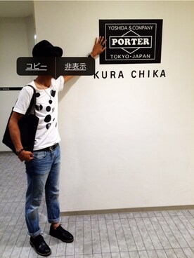 「JUNMEN（ジュンメン）のアイテム（バッグ）」を使った、localさん（メンズ・175cm）の夏コーディネート