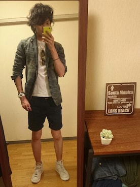 「膝上ショーツ」｜「アイテム（その他）」を使った、syuhiroさん（メンズ・175cm）の春コーディネート