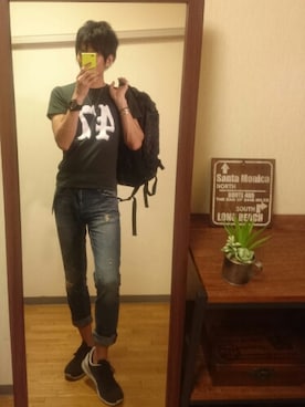 「アイテム（チョーカー、ホワイト系）」を使った、syuhiroさん（メンズ・175cm）の秋コーディネート