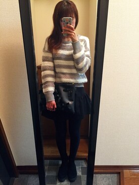 「鍋パーティー」｜きゃりーぽまぽまさん（レディース・160cm）の冬コーディネート