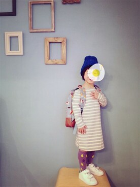 「フェリシモキッズ（フェリシモキッズ）のアイテム（ワンピース/ドレス）」を使った、フェリシモキッズさん（キッズ・100cm）の冬コーディネート