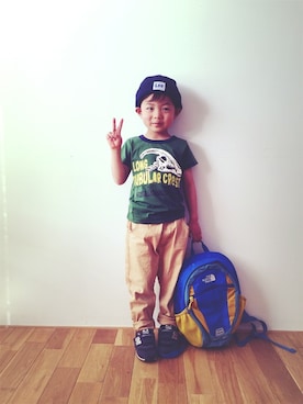 「アイテム（バッグ）」を使った、フェリシモキッズさん（キッズ・100cm）の春コーディネート