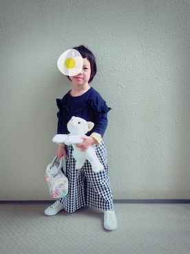 「アイテム（スカート）」を使った、フェリシモキッズさん（キッズ・98cm）の春コーディネート