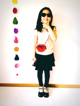 「アイテム（スカート）」を使った、フェリシモキッズさん（キッズ・120cm）の春コーディネート