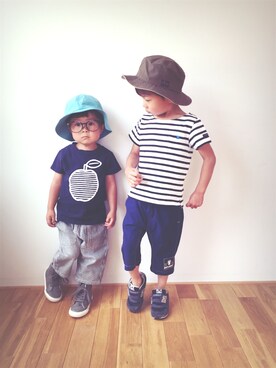 「アイテム（シャツ/ブラウス）」を使った、フェリシモキッズさん（キッズ・100cm）の春コーディネート