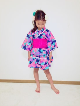 「フェリシモキッズ（フェリシモキッズ）のアイテム（浴衣）」を使った、フェリシモキッズさん（キッズ・120cm）の夏コーディネート