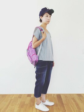 「フェリシモキッズ（フェリシモキッズ）のアイテム」を使った、フェリシモキッズさん（レディース・166cm）の夏コーディネート