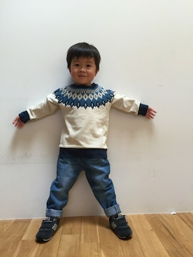 「フェリシモキッズ（フェリシモキッズ）のアイテム（パンツ）」を使った、フェリシモキッズさん（キッズ・98cm）の秋コーディネート