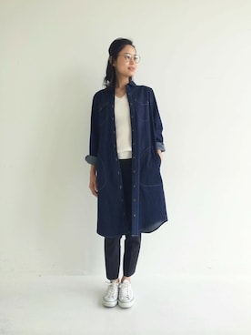 「フェリシモキッズ（フェリシモキッズ）のアイテム（シャツワンピース）」を使った、フェリシモキッズさん（レディース・164cm）の秋コーディネート