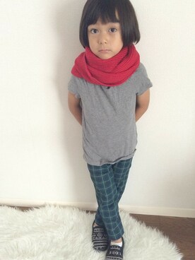 「フェリシモキッズ（フェリシモキッズ）のアイテム（パンツ）」を使った、フェリシモキッズさん（キッズ・100cm）の秋コーディネート