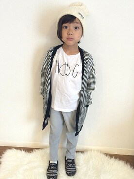 「フェリシモキッズ（フェリシモキッズ）のアイテム（パンツ）」を使った、フェリシモキッズさん（キッズ・100cm）の秋コーディネート