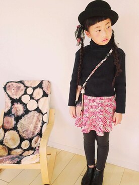 「アイテム（スカート）」を使った、フェリシモキッズさん（キッズ・130cm）の秋コーディネート