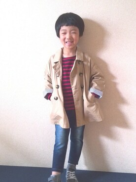 「フェリシモキッズ（フェリシモキッズ）のアイテム（その他アウター）」を使った、フェリシモキッズさん（キッズ・110cm）の秋コーディネート