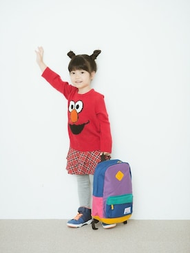 「アイテム（ニット/セーター）」を使った、フェリシモキッズさん（キッズ・100cm）の秋コーディネート