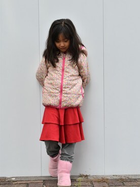 「フェリシモキッズ（フェリシモキッズ）のアイテム（ブルゾン）」を使った、フェリシモキッズさん（キッズ・123cm）の秋コーディネート