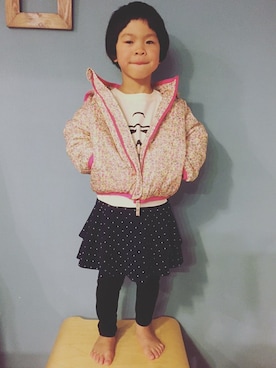 「フェリシモキッズ（フェリシモキッズ）のアイテム（ブルゾン）」を使った、フェリシモキッズさん（キッズ・103cm）の秋コーディネート