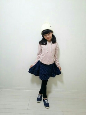 「アイテム（スカート）」を使った、フェリシモキッズさん（キッズ・131cm）の秋コーディネート